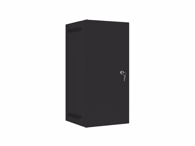 RACKSKÅP 10" VÄGGMONTERAT 12U/280X310 FÖR SJÄLVMONTERING MED METALLDÖRR SVART LANBERG (FLAT PACK)