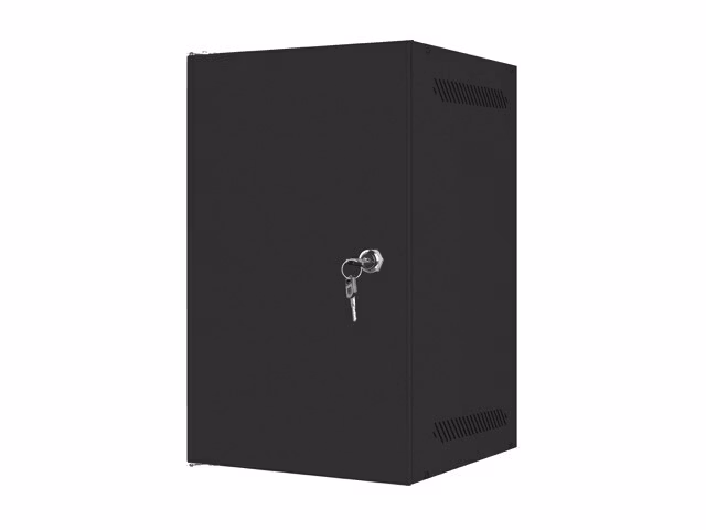 RACKSKÅP 10" VÄGGMONTERAT 9U/280X310 FÖR SJÄLVMONTERING MED METALLDÖRR SVART LANBERG (FLAT PACK)