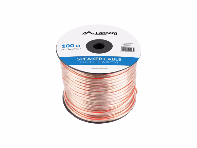 HÖGTALARKABEL 2X1,5MM2 100M TRANSPARENT LANBERG