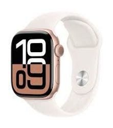 APPLE WATCH SERIES 10 46MM ROSE GOLD ALUMINIUM CASE WITH LIGHT BLUSH SPORT BAND GPS+ CELLULAR M