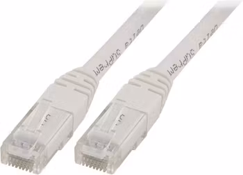 DELTACO U/UTP Cat5e patchkabel, 1m, 100MHz, Delta-certifierad, vit