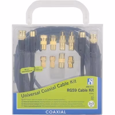 Deltaco Universal Coaxial Cable Kit RG59 Cable Kit MM-91S