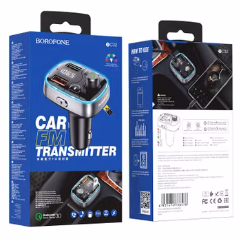 BOROFONE BC32 Sunlight in-car charger with FM transmitter