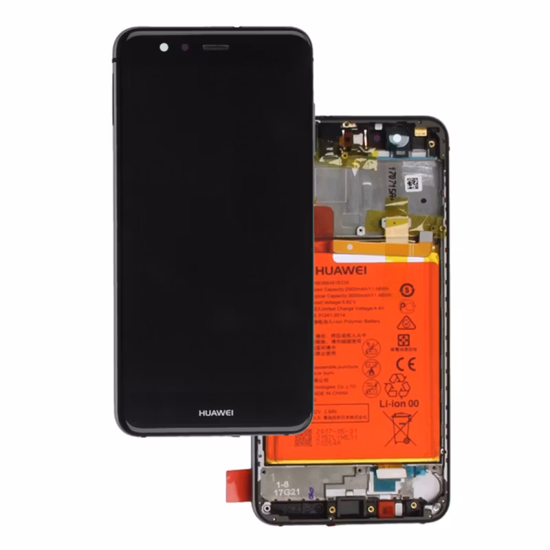 Huawei P10 Lite Skärm med Ram och Batteri Original