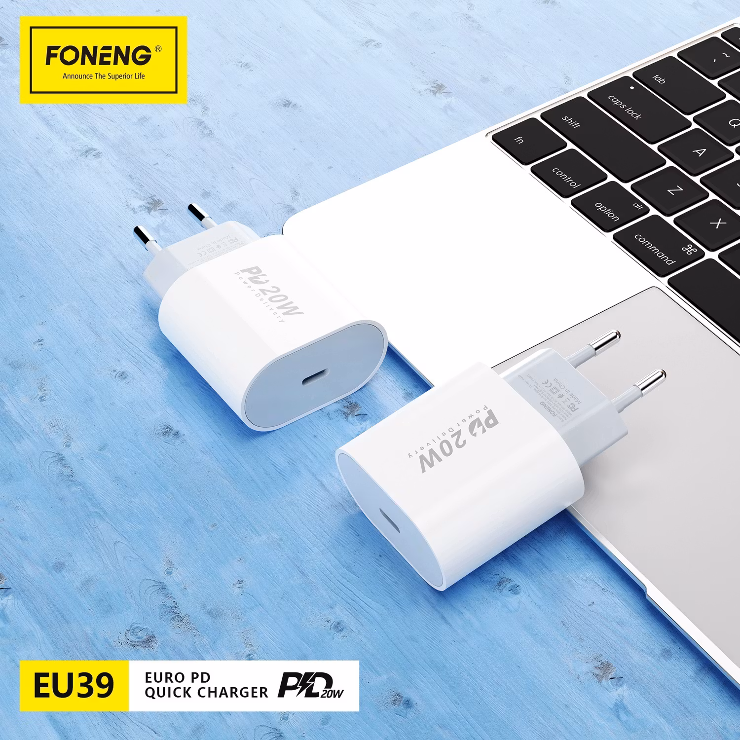 Foneng Wall charger EU39 - Type C - PD 20W 3A white