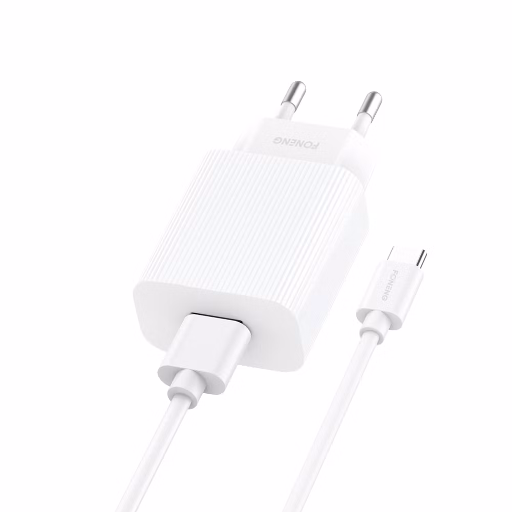 Foneng Wall charger EU28 - USB - 2,4A with USB to Type C cable white