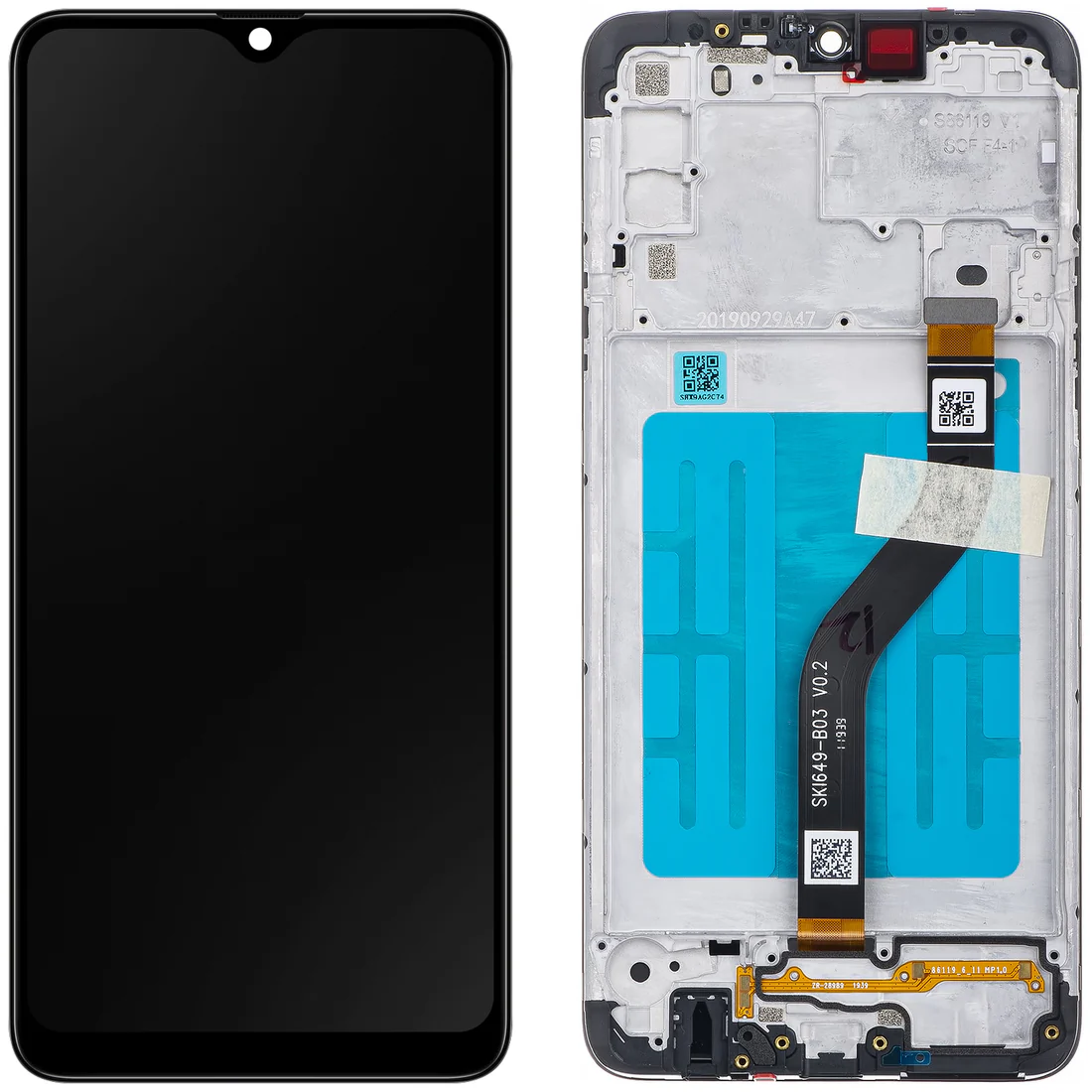 Samsung Galaxy A20s Skärm med LCD Display Original - Svart