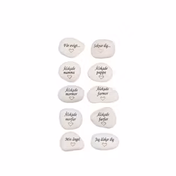 Natursten med texten "Min ängel"