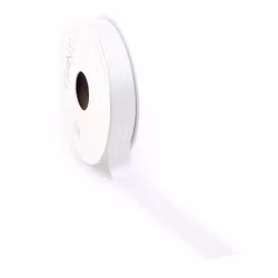 Satin 16mm dubbelsidig Vit 5meter