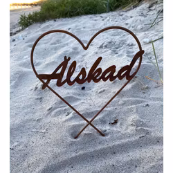 Hjärta älskad med pinnar