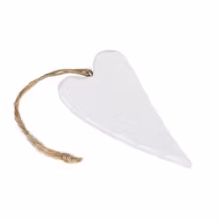 Trähjärta 10cm vitt