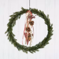 Trähjärtan på snöre röda