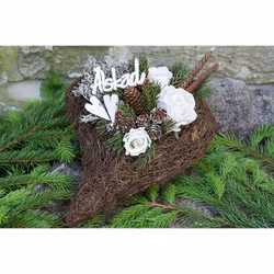 Trähjärta stick, vit 2-pack