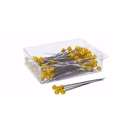 Pärlnål Gul 6mm 20-pack