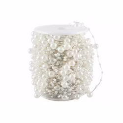 Pärlor på tråd Pearl/Silver 30m