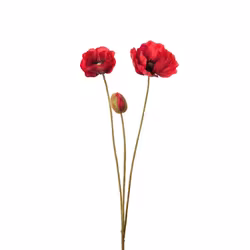 Konstgjord Vallmo, röd 75 cm