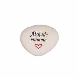 Natursten med texten "Älskade mamma"
