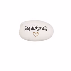 Natursten med texten "Jag älskar dig"