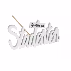 Grattis till studenten skylt/stick 9cm