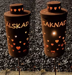 Gravlykta med motiv Älskad Saknad