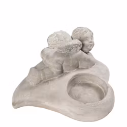 Planteringshjärta i betong med ängel.