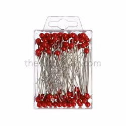 Pärlnål Röd 6mm 100st