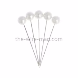 Pärlnål Vit 10mm 20-pack