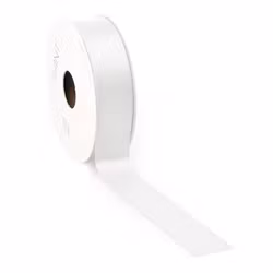 Satin 25mm dubbelsidig Vit 5meter