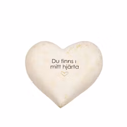 Hjärta med text "Du finns i mitt hjärta"