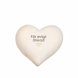 Hjärta med text "För evigt älskad"