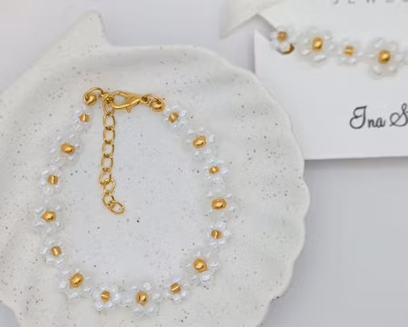 Daisy blomsterarmbånd Perlemor