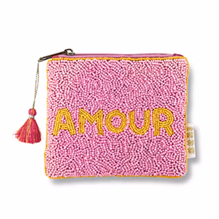 Veske med "Amour"-motiv – Lilla-Gul