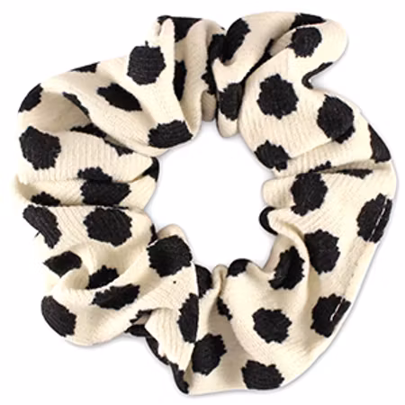 Scrunchie - Prikker Hvit-Svart