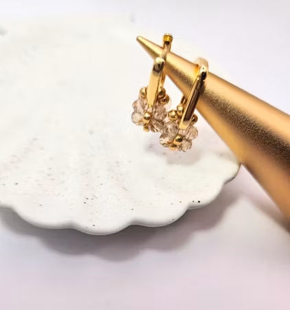 Elegant Øredobber – Champagne Bloom