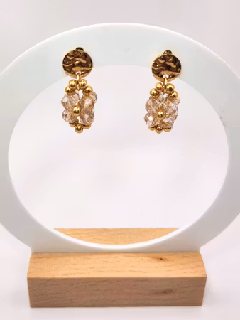 Elegant Øredobber – Champagne Crystal Mini