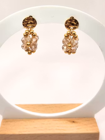 Elegant Øredobber – Champagne Crystal Mini