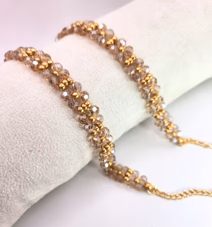 Elegant Armbånd – Champagne Crystal
