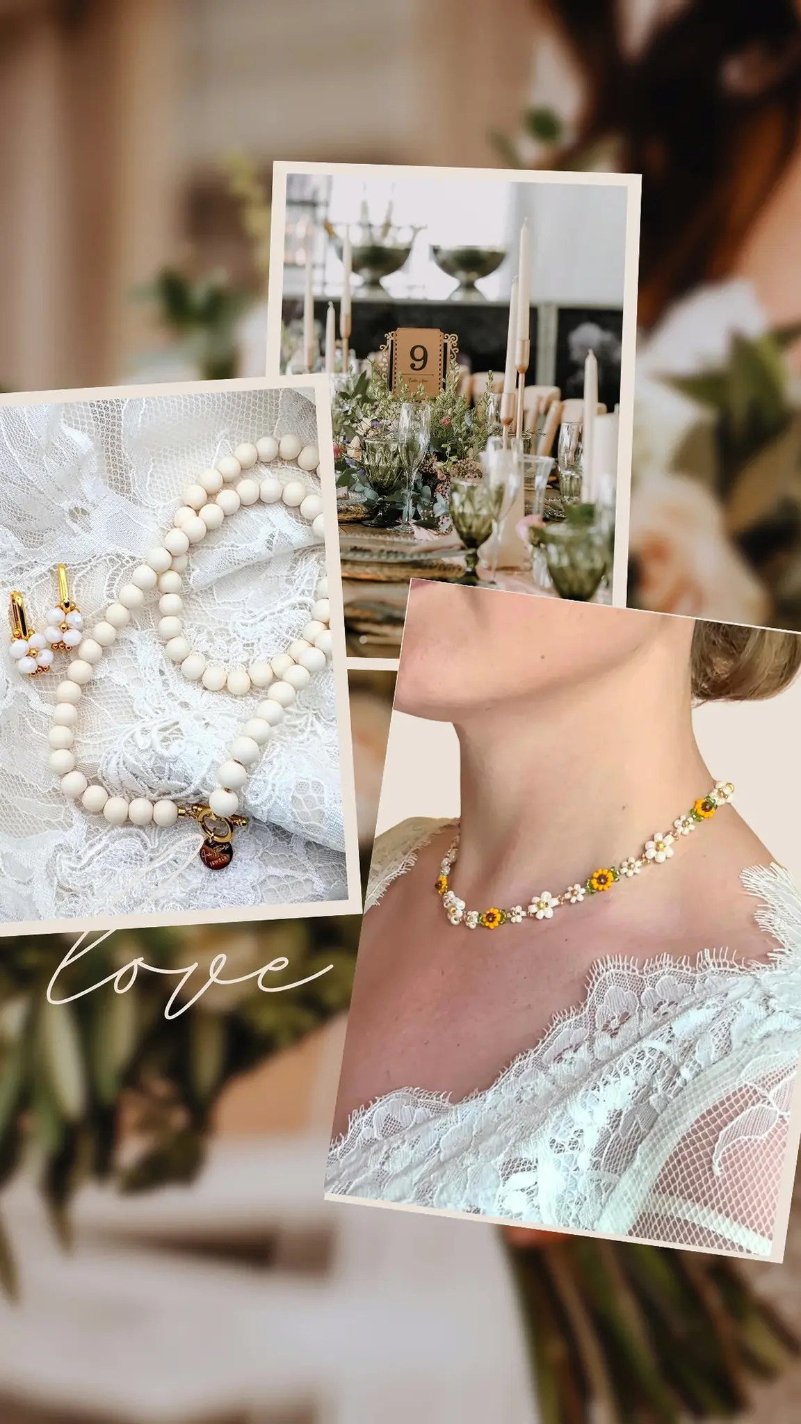 Hvite Vakre- Elegant blomster smykke