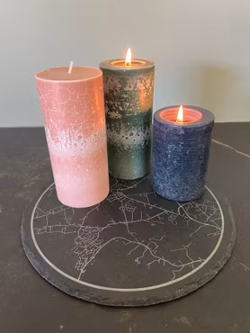 Lysfat / skifer stein - Gravert veikart (eller ditt motiv)