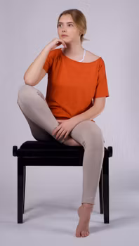 Yogatopp kort ärm Dark Orange