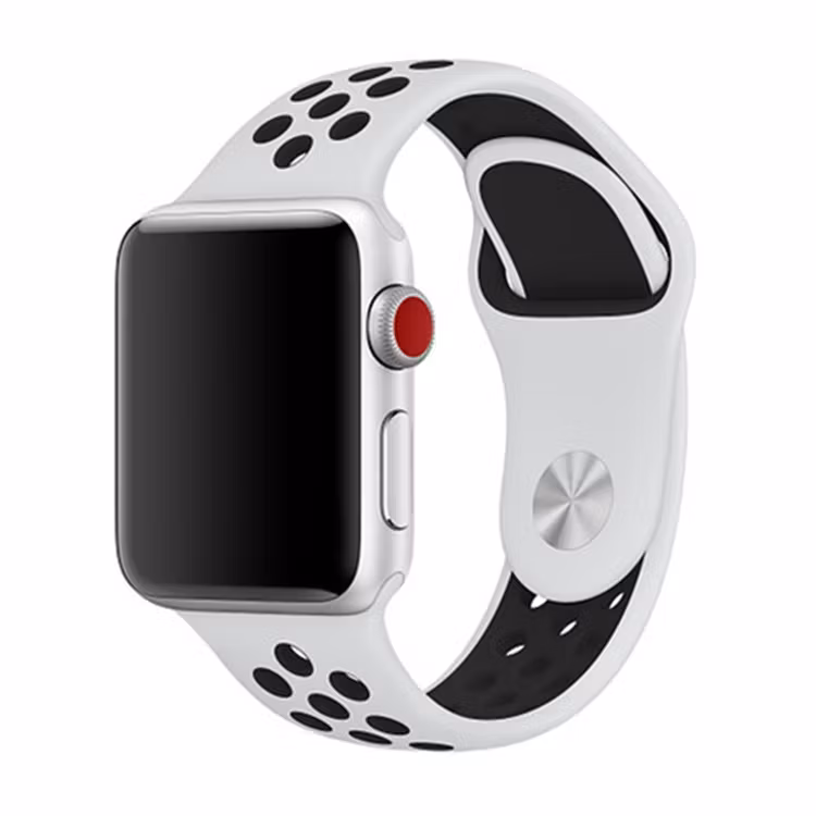 Silikonbnad för Apple Watch Vit/Svart 42/44mm 45mm (160mm-210mm)