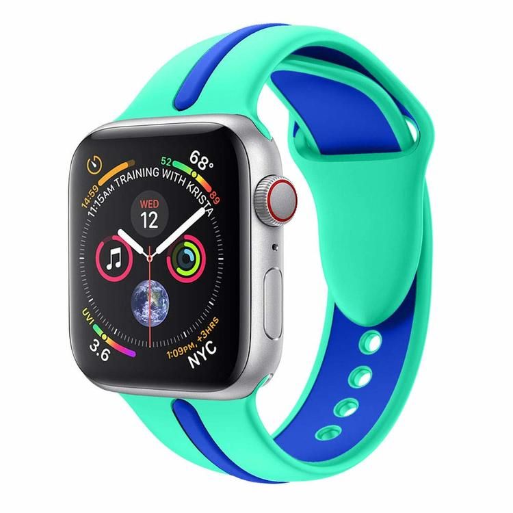 Armband sport för Apple Watch Mintgrön/Blå 45mm