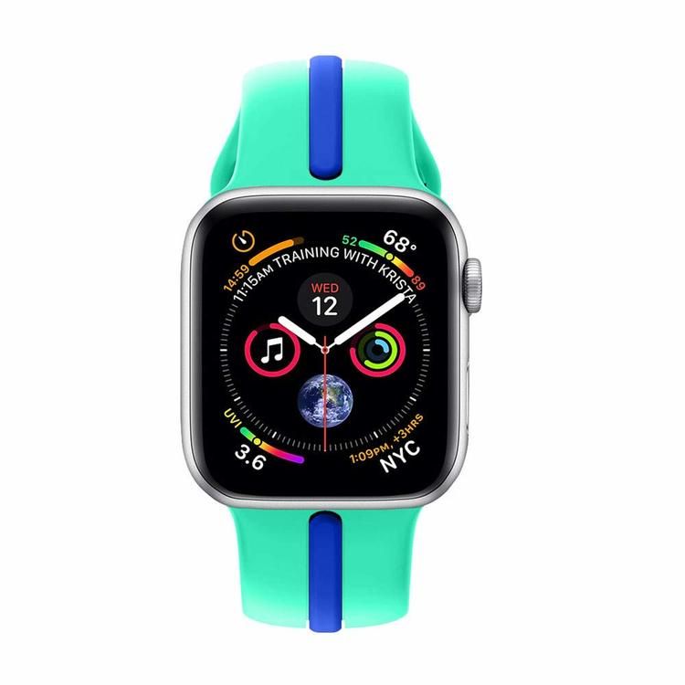 Armband sport för Apple Watch Mintgrön/Blå 45mm