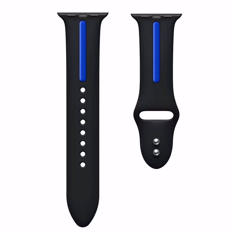 Armband sport för Apple Watch Svart/Blå 45mm