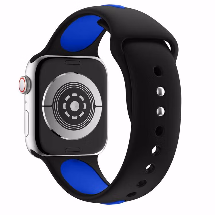 Armband sport för Apple Watch Svart/Blå 45mm