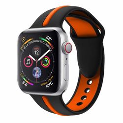 Armband sport för Apple Watch Svart/Orange 45mm