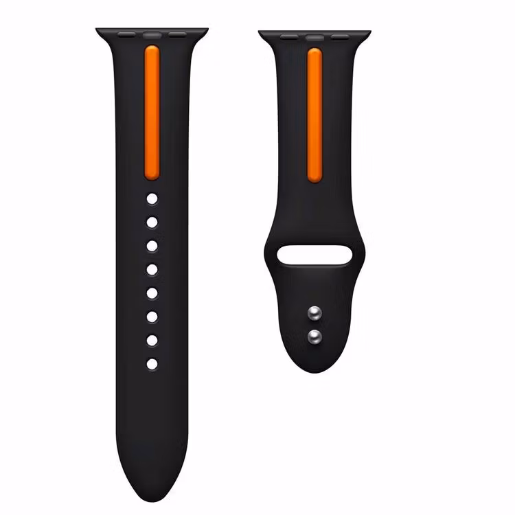 Armband sport för Apple Watch Svart/Orange 45mm