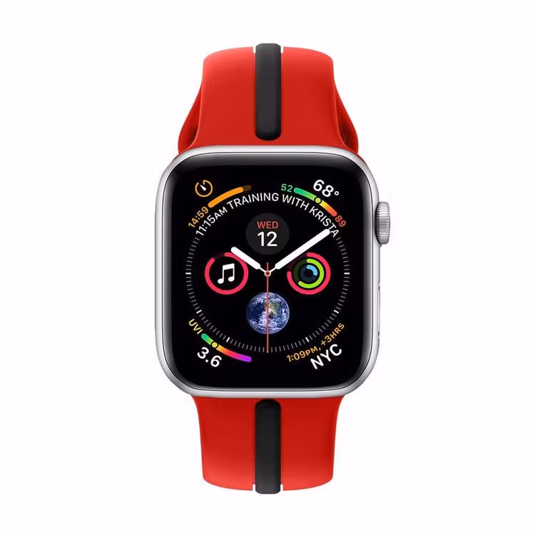 Armband sport för Apple Watch Röd/Svart 45mm