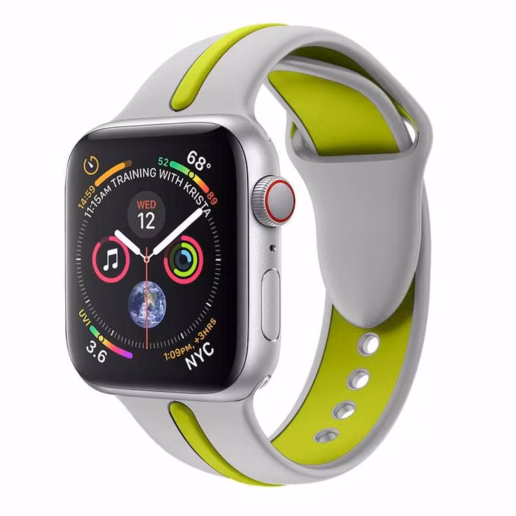 Armband sport för Apple Watch Grå/Grön 45mm