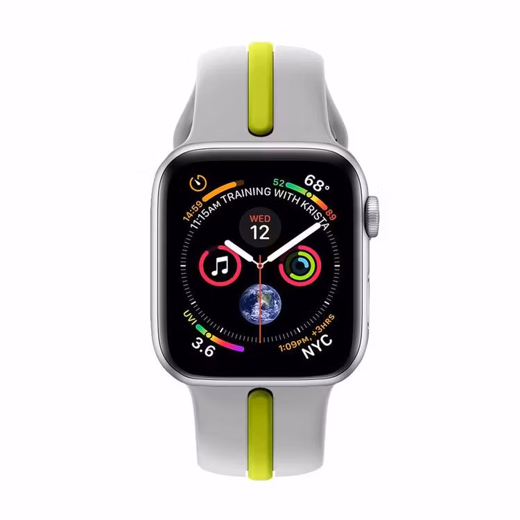 Armband sport för Apple Watch Grå/Grön 45mm